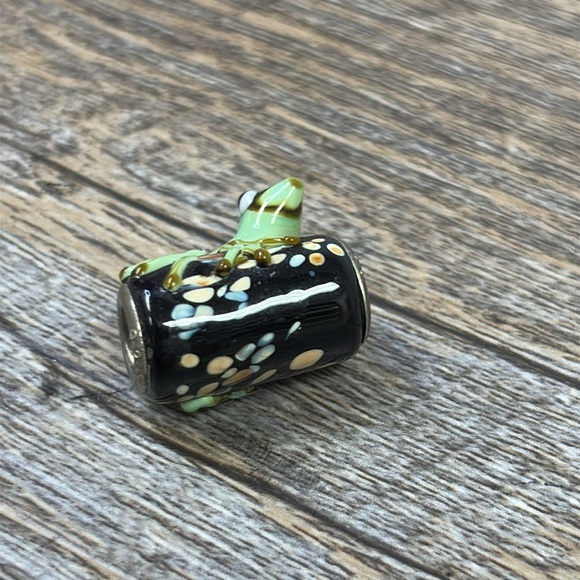 925 Frog Glass Bead Charm - Picture 5 of 6